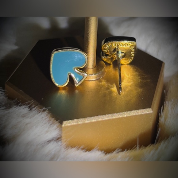 Kate Spade Gold and Teal Stud Earrings - Picture 4 of 4